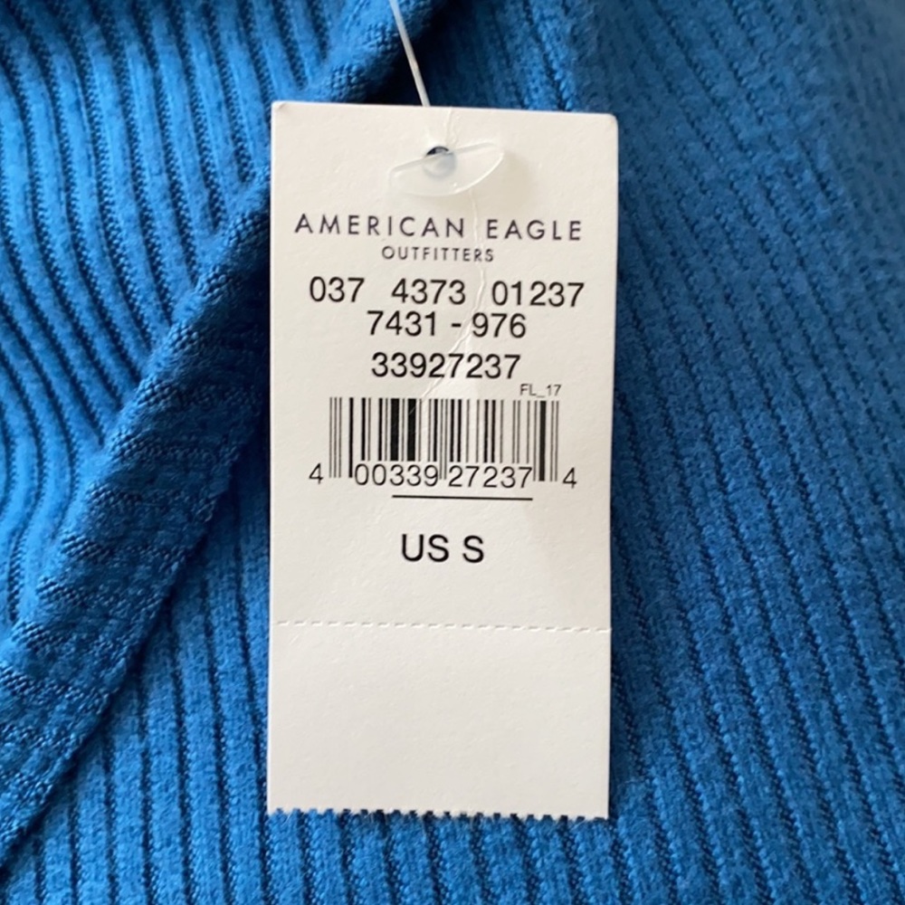 NWT American Eagle Ribbed Long Sleeve Hi-Lo Sweater Top - size women's small - Picture 7 of 7